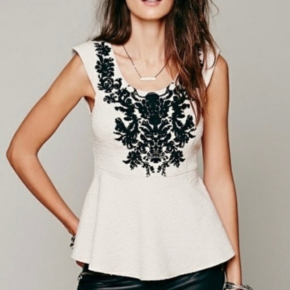 Free People | 'Wallflower' Velvet Peplum Top | Large